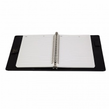 卓能活页皮面笔记本ZN-H25-2 25K（20.5*14.3）-20孔 黑色 带不锈钢孔夹，内芯采用70克象牙白纸