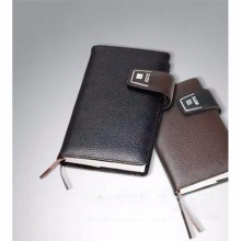 卓能真皮带扣皮面笔记本ZN-PK1036 36K（17.5*12.8） 黑色/棕色 带盒子