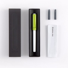 齐心金属钢笔FP6206 F尖0.5mm 黄色/橙色/绿色/蓝色 (1笔+2墨囊)/套