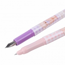 晨光直液式钢笔HQFP0661卡装泰迪熊2支钢笔+6支墨囊 可擦晶蓝/可擦纯蓝/黑色
