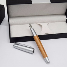 晨光钢笔AFPW4804原木色金属抽水式钢笔 礼盒装
