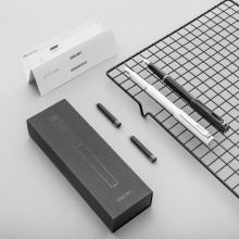 得力钢笔S668EF发现者系列 EF明尖 黑色/白色 1支礼盒装