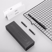 得力钢笔S668F发现者系列 F明尖 黑色/白色 1支礼盒装
