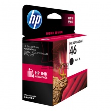 惠普原装墨盒HP46(CZ637AA) 黑色 适用于HP喷墨打印机HP 2020hc/2520hc 1500页