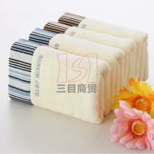 洁玉提缎刺绣毛巾JY-8011F 33.5*72 95g 米白色