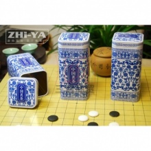 青花铁茶叶罐 2两装 方形