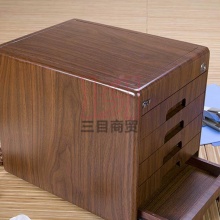 汇星木质五层桌面文件柜HX-3025 带锁 29.5*39*39cm 档案柜收纳柜