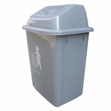中天摇盖式垃圾桶  30L 420*330*590mm 塑料方形 灰色