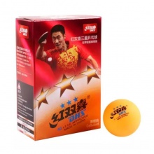 红双喜三星训练乒乓球黄白6个/盒