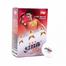红双喜三星训练乒乓球黄白6个/盒