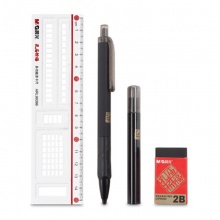 晨光自动铅笔孔庙祈福HKMP0334组合卡装（1支铅笔、1把直尺、1盒笔芯、1块橡皮）