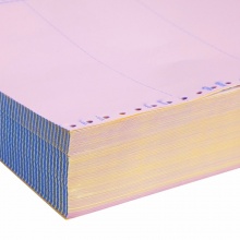 齐心 CC2410-42K 优品电脑打印纸241-4彩色二等份600页不撕边 