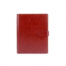 博文 7811 皮面活页带扣笔记本  A5-6孔100页 咖啡色 14本/盒