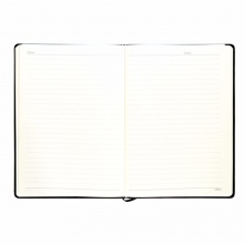 得力 3161 高级皮面笔记本 18K/114页 黑色 内页采用象牙白纸 白度<85°