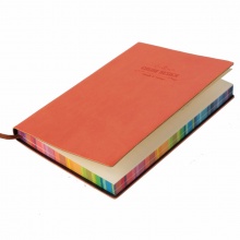 得力 3184 皮面笔记本活力系列 56K/112页 红色 彩色喷边