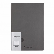 齐心Compera皮面笔记本C8022 A5-154张 70g米黄 灰色