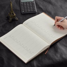 得力 3186商务系列  皮面笔记本 25K/160页 黑色 PU面料