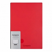 齐心Compera皮面笔记本C8023 A6-146张 70g米黄 红色