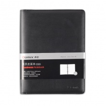 齐心活页皮面笔记本C5825 25K-80张 20孔70g米黄 黑色