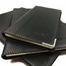 华岁软皮皮面笔记本25003 25K-110张 黑色 70g米黄纸缝线包角