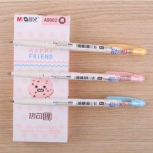 晨光 AKPA9002 热可擦中性笔 0.5mm卡通子弹头 晶蓝/黑色/红色 12支/盒