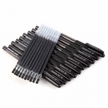 齐心超值中性笔k3260 0.5mm 针管 芯黑色 10支笔+10支笔芯卡装