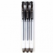 齐心极细财务中性笔k3030 0.38mm 针管 笔芯黑色 3支卡装