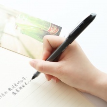 得力 S650 直液式走珠签字笔 0.5mm 子弹头 黑色 12支/盒