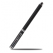 得力 S97 中性笔 金属拉丝 子弹头 0.5mm 笔壳 黑色 12支/盒