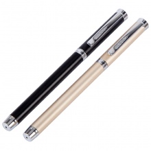 得力 S98 中性笔 金属拉丝 子弹头 0.5mm 笔壳 黑色 12支/盒