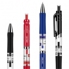 得力 33388 按动中性笔 子弹头 0.5mm 红色 12支/盒