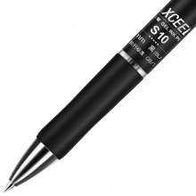得力 S10 按动中性笔 子弹头 0.5mm 磨砂杆水笔 黑色 12支/盒