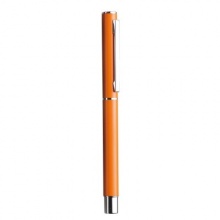 得力 S81 宝珠笔 商务金属 子弹头 0.5mm 笔芯黑色 笔壳橙色 12支/盒