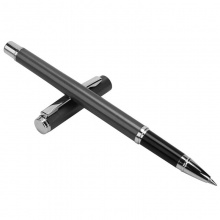 得力 S82 宝珠笔 商务金属 子弹头 0.5mm 笔芯黑色 笔壳灰色 12支/盒