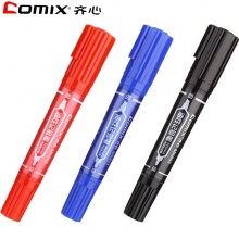 齐心 MK803 大双头记号笔 2mm和6mm 红色/蓝色/黑色 10支/盒