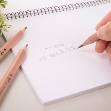 得力铅笔58124-6支装HB粗三角杆铅笔内赠削笔刀 原木色 6支/盒