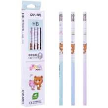 得力铅笔卡通熊58131-HB/58132-2B 带橡皮头 混 12支/盒