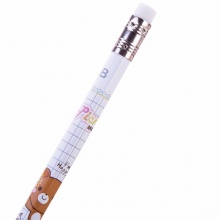 得力铅笔卡通熊58131-HB/58132-2B 带橡皮头 混 12支/盒