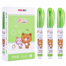得力荧光笔S617 黄色/橙色/紫色/绿色/粉红/蓝色 单色12支/盒