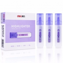 得力荧光笔S625 6色黄色/橙色/紫色/绿色/粉红/蓝色 单色10支/盒