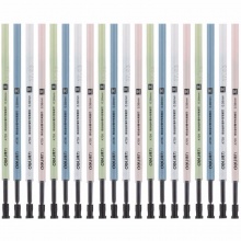 得力中性替芯A728按动全针管0.38mm 黑色 20支/盒