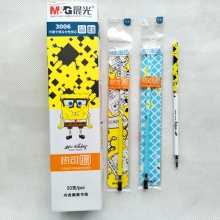 晨光 3006 热可擦中性替芯海绵宝宝 晶蓝/墨蓝/黑 0.5mm 20支/盒