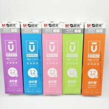 晨光 4227 中性笔芯优品 9色天蓝/绿/橙/黄/粉色/墨蓝/草绿/紫/棕 0.5mm 12支/盒