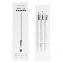 齐心按动中性笔芯R009 0.5mm 黑色 3支/盒 