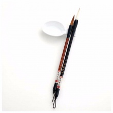 齐心毛笔套装MB1008 学生毛笔套装1金品兼毫(大)1金品狼毫(中)+1碟+2布