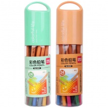 得力彩色铅笔6391 24色 混色筒装