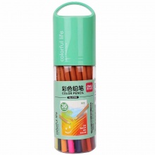 得力彩色铅笔6392 36色 混色筒装