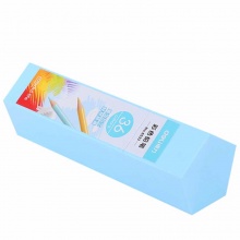 得力彩色铅笔五边形桶装6533 36色 蓝色桶装