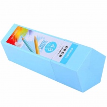 得力彩色铅笔五边形桶装6534 48色 蓝色桶装