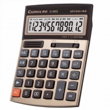 齐心计算器C-1513 土豪金语音 土豪金色 3个/盒